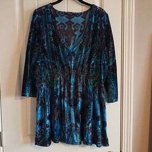 Turquoise crushed velour top Apt9 1x